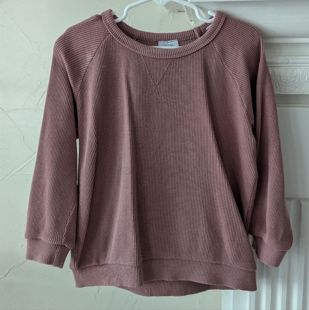 Zara | Waffle Crewneck Oversized Sweater